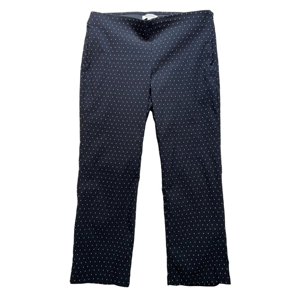 White House Black Market Womens Trouser Pants 14S Black Polka Dot Straight Leg